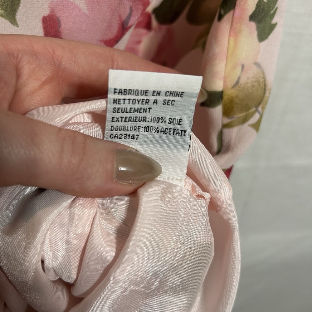 Talbots Vintage Pure Silk Sheath Dress‎ Size 12 Sleeveless Pink Floral Lined - Picture 6 of 10